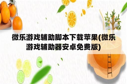 微乐游戏辅助脚本下载苹果(微乐游戏辅助器安卓免费版)